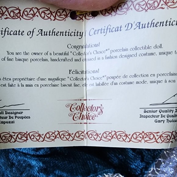 1990's "JEWEL" Vintage PORCELAIN Wind up Doll - Picture 9 of 10